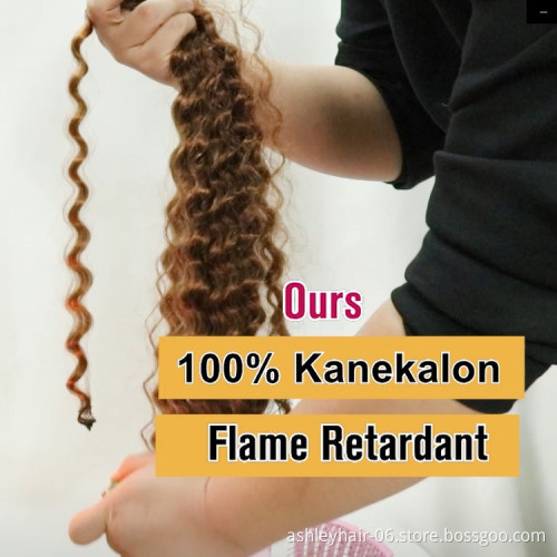 Julianna kanekalon 22" 85g synthetic deep wave crochet hair bulk hair deep twist ombre braiding hair